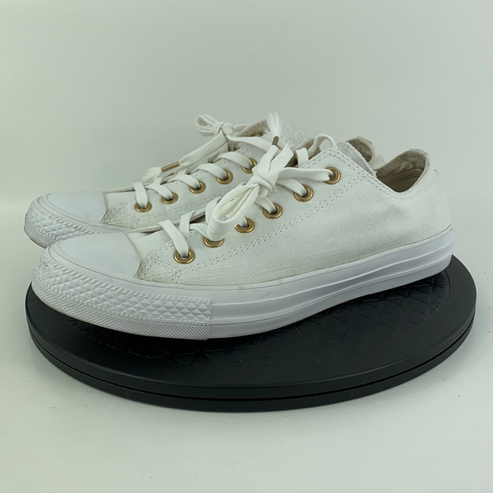 Converse Chuck Taylor All Star White/Gold Canvas Shoes 560643c